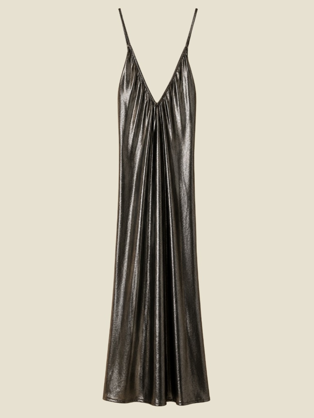 American Apparel Metallic Slinky Bodycon Mini Dress Y2K Disco Party Clubwear XS